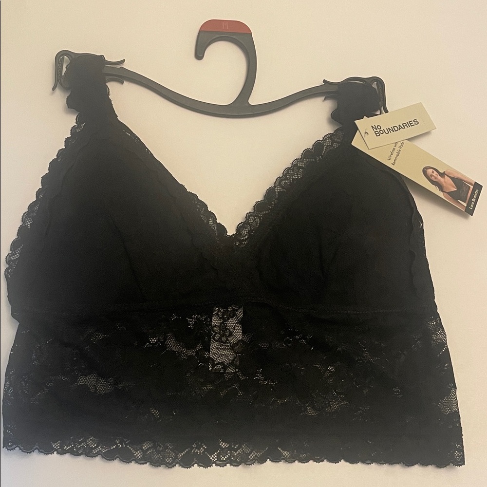 No Boundaries Black Lace Longline Bralette
